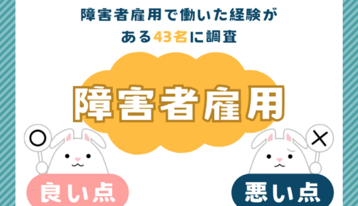 障害者雇用で実際に働いている人アンケート。障害者雇用のメリットとデメリットは？